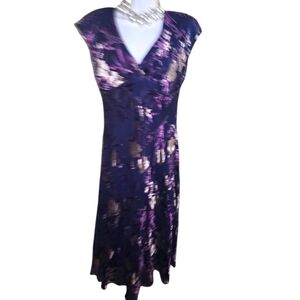 🔥Jones New York Purple Sundress with Flutter Sleeves